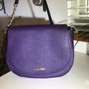 Calvin Klein Purple Leather Crossbody purse